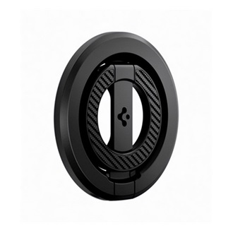 SPIGEN tartógyűrű (mágneses, telefon tartó, kitámasztó, MagSafe, karbon minta) FEKETE