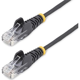 STARTECH 25CM BLACK SLIM CAT6 CABLE SNAGLESS RJ45 UTP PATCH CABLE