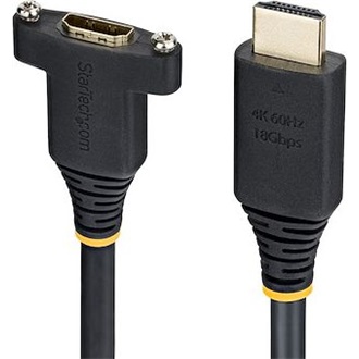 STARTECH 2M HDMI 2.0 CABLE M-F PANEL M TO F PANEL BLACK CABLE