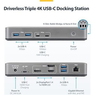 STARTECH 3X MONITOR USB-C DOCK 100W PD TRIPLE-MONITOR DP/HDMI 4K60