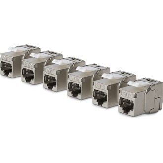 STARTECH CAT8 KEYSTONE JACK 6-PACK 6-PACK180-DEGREE/TOOLLESS/SHIELD