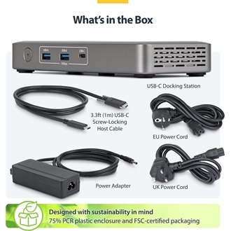 STARTECH DUAL-DP USB4 DOCK 100W PD 144HZ 100W PD DRIVERLESS