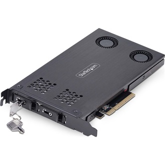 STARTECH DUAL M.2 NVME SSD TO PCIE X8 REMOVABLE MOBILE RACK/BACKPLANE