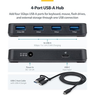 STARTECH ST4300USB3V2-UE 4-PORT USB-A HUB 5GBPS