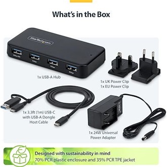 STARTECH ST4300USB3V2-UE 4-PORT USB-A HUB 5GBPS