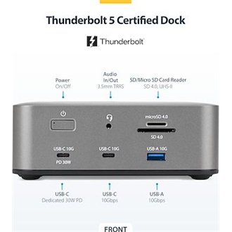 STARTECH THUNDERBOLT 5 DOCKING STATION TRIPLE MONITOR 140W LAPTOP CHARG