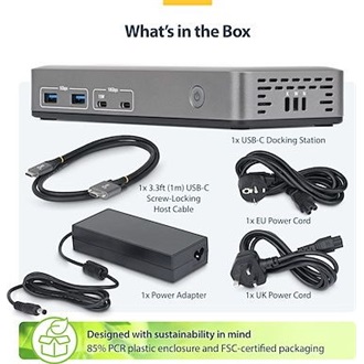 STARTECH USB-C DOCK 2X DP 100W PD .