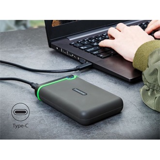 Transcend StoreJet 25M3C 2TB USB3.1 Gen1 C 2,5" ütésálló külső HDD szürke