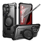 SUPCASE UNICORN BEETLE GRIP MAG defender műanyag telefonvédő (erős ütésállóság, kitámasztó, Magsafe) FEKETE