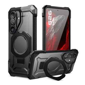 SUPCASE UNICORN BEETLE GRIP MAG defender műanyag telefonvédő (erős ütésállóság, kitámasztó, Magsafe) FEKETE