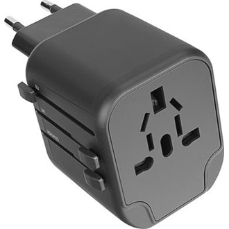 S-Link SL-WL024 Travel 1db villásdugó (EU/UK/USA/AUS) utazó adapter fekete
