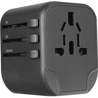 S-Link SL-WL024 Travel 1db villásdugó (EU/UK/USA/AUS) utazó adapter fekete