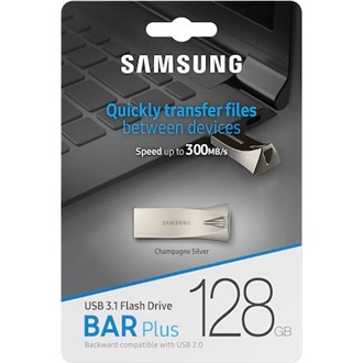 Samsung 128GB BAR Plus vízálló USB-A 3.2 Gen1 pendrive BOX ezüst