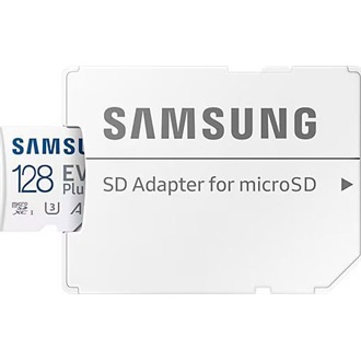 Samsung 128GB EVO Plus (+adapter) UHS-1 Class10 U3 V30 A2 microSDXC memóriakártya BOX fehér