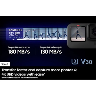 Samsung 128GB PRO Plus UHS-1 Class10 U3 V30 A2 microSDXC memóriakártya + kártyaolvasó BOX fekete