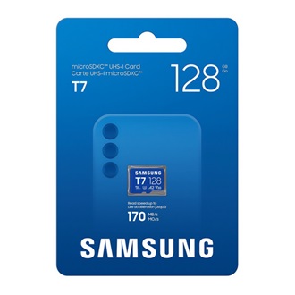 Samsung 128GB T7 UHS-1 Class10 U3 V30 A2 microSDXC memóriakártya BOX kék