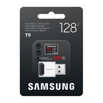 Samsung 128GB T9 UHS-1 Class10 U3 V30 A2 microSDXC memóriakártya + kártyaolvasó BOX fekete