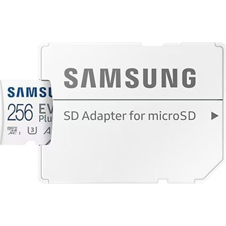 Samsung 256GB EVO Plus (+adapter) UHS-1 Class10 U3 V30 A2 microSDXC memóriakártya BOX fehér