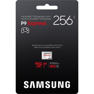 Samsung 256GB P9 Express UHS-1 Class10 U3 V30 A1 vízálló ütésálló microSDXC memóriakártya BOX fehér