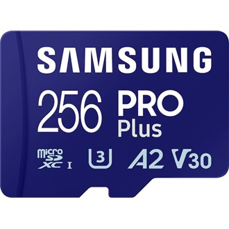 Samsung 256GB PRO Plus UHS-1 Class10 U3 V30 A2 microSDXC memóriakártya BOX kék