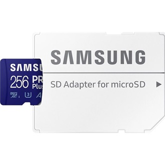 Samsung 256GB PRO Plus UHS-1 Class10 U3 V30 A2 microSDXC memóriakártya BOX kék