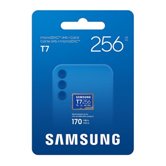Samsung 256GB T7 UHS-1 Class10 U3 V30 A2 microSDXC memóriakártya BOX kék