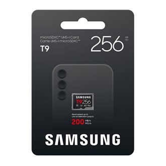 Samsung 256GB T9 UHS-1 Class10 U3 V30 A2 microSDXC memóriakártya BOX fekete