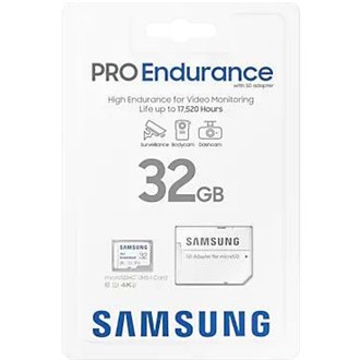 Samsung 32GB PRO Endurance (+adapter) UHS-1 Class10 V10 microSDHC memóriakártya BOX fehér
