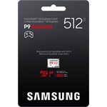 Samsung 512GB P9 Express UHS-1 Class10 U3 V30 A1 vízálló ütésálló microSDXC memóriakártya BOX fehér
