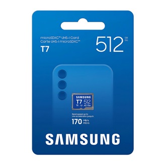 Samsung 512GB T7 UHS-1 Class10 U3 V30 A2 microSDXC memóriakártya BOX kék