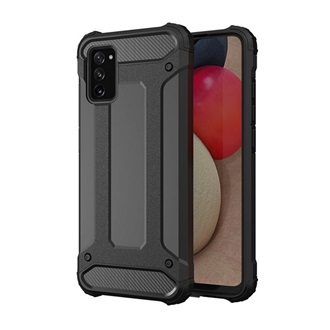 Samsung A03s Gigapack Defender szilikon telefonvédő ütésállóság, fémhatás, FEKETE