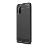 Samsung A03s Gigapack szilikon telefonvédő ütésállóság, karbon minta, FEKETE