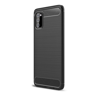 Samsung A03s Gigapack szilikon telefonvédő ütésállóság, karbon minta, FEKETE