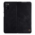 Samsung A03s NILLKIN QIN tok álló, bőr hatású FLIP, kártyazseb, FEKETE