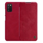 Samsung A03s NILLKIN QIN tok álló, bőr hatású FLIP, kártyazseb, PIROS