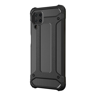 Samsung A12 Gigapack Defender szilikon telefonvédő ütésállóság, fémhatás, FEKETE