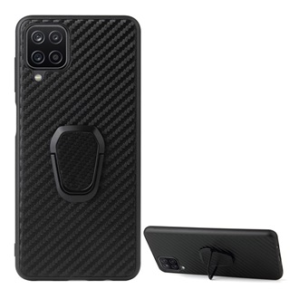 Samsung A12 Gigapack szilikon telefonvédő ütésállóság, karbon minta, FEKETE