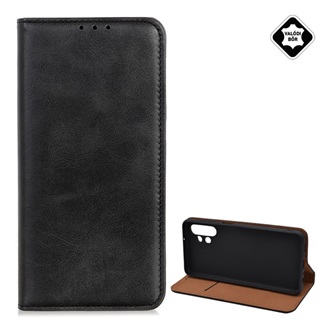 Samsung A13 4G Gigapack tok álló, valódi bőr FLIP, asztali tartó, FEKETE