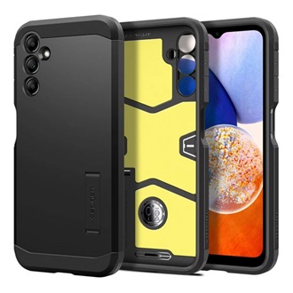 Samsung A14 4G SPIGEN TOUGH ARMOR szilikon telefonvédő ütésállóság, kitámasztó, FEKETE