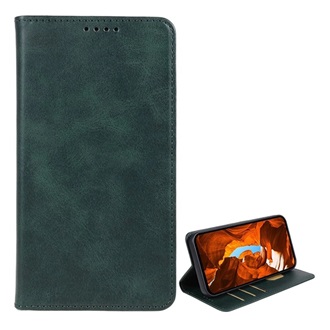 Samsung A15 5G GIGAPACK Tok álló, bőr hatású FLIP, prémium, SÖTÉTZÖLD