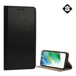 Samsung A16 4G Gigapack Tok álló, valódi bőr FLIP, asztali tartó, FEKETE