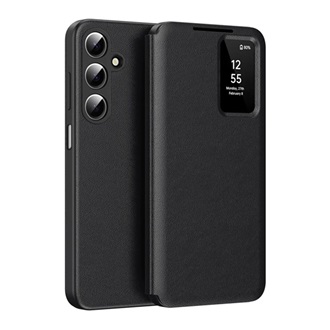 Samsung A17 4G / A17 5G GIGAPACK Tok álló aktív FLIP, Smart View Cover, FEKETE