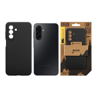 Samsung A17 4G / A17 5G TACTICAL BEAVER szilikon telefonvédő mikrofiber plüss belső, topográfiai minta, FEKETE