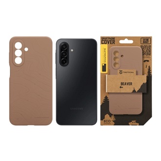 Samsung A17 4G / A17 5G TACTICAL BEAVER szilikon telefonvédő mikrofiber plüss belső, topográfiai minta, SÖTÉTBARNA
