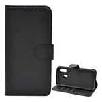 Samsung A20e Gigapack Tok álló, bőr hatású FLIP, prémium, FEKETE