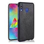 Samsung A20e Gigapack műanyag telefonvédő bőr hatású, krokodilbőr minta, FEKETE