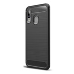 Samsung A20e Gigapack szilikon telefonvédő ütésállóság, karbon minta, FEKETE