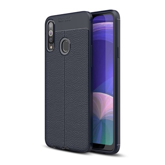 Samsung A20s Gigapack szilikon telefonvédő ütésállóság, varrás minta, SÖTÉTKÉK