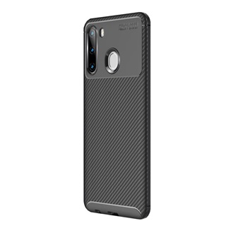 Samsung A21 Gigapack szilikon telefonvédő ütésállóság, karbon minta, FEKETE