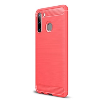 Samsung A21 Gigapack szilikon telefonvédő ütésállóság, karbon minta, PIROS